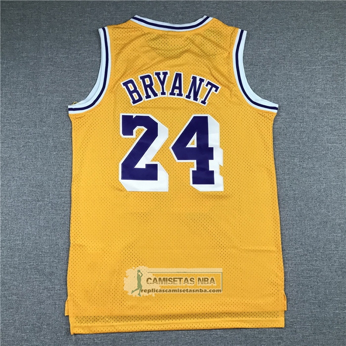 Camiseta Los Angeles Lakers Kobe Bryant NO 24 Mitchell & Ness 2007-08 Amarillo